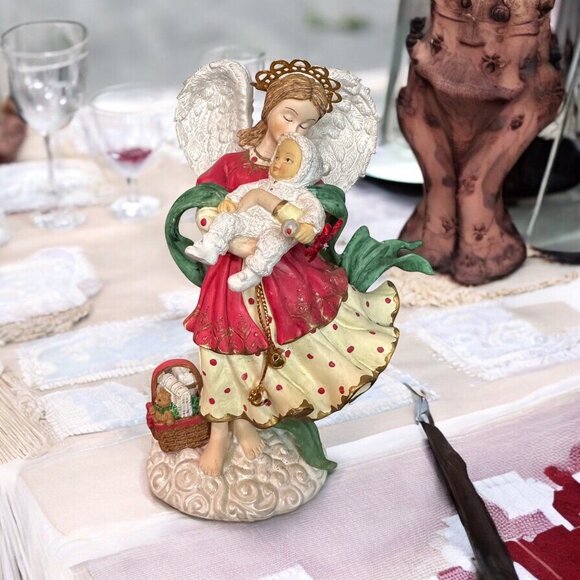 Ashley Angels Beside Me Guardian of Baby’s First Christmas 2001 Figurine - Picture 2 of 13